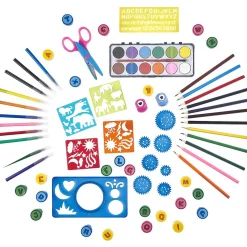 Kit créatif dessin mandala pochoir gommette tampon*Gifi