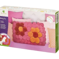 Kit création Lovely Box coussin pompons laine rose et orange*Gifi Clearance