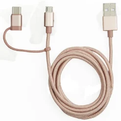 Kit de charge universel smartphone rose pailleté*Gifi