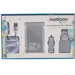 Kit de charge universel smartphone argenté*Gifi Clearance