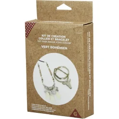 Gifi Kit de création collier et bracelet vert bohémien