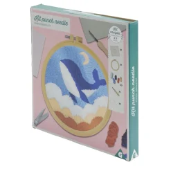 Gifi Kit de crochet avec support rond bois et laine 25x9x6cm - plusieurs modèles