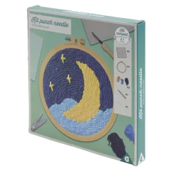 Gifi Kit de crochet avec support rond bois et laine 25x9x6cm - plusieurs modèles