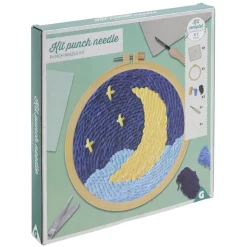 Gifi Kit de crochet avec support rond bois et laine 25x9x6cm - plusieurs modèles