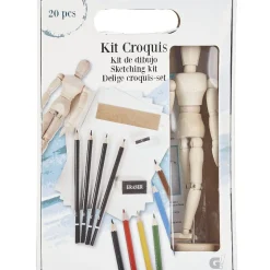 Gifi Kit de dessin croquis 20 pièces