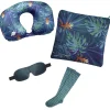 Gifi Kit de voyage 5 pièces imprimé tropical bleu vert