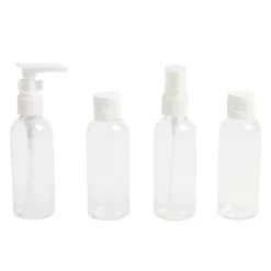 Gifi Kit 4 flacons de voyage + trousse en plastique transparent