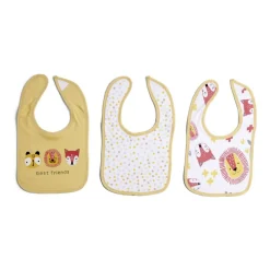 Gifi Puériculture<Lot de 3 bavoirs jaunes coton et polyester 31,5x19,5cm