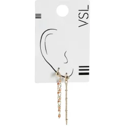 Clearance Gifi Lot de 2 bijoux d'oreilles chaîne avec clou métal doré
