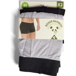Best Gifi Lot de 2 boxers homme taille M bambou et élasthanne noir