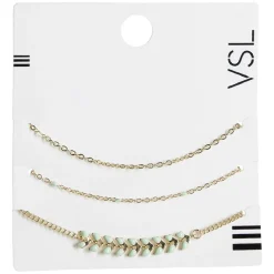 Hot Gifi Lot de 3 bracelets chaîne style bohème doré motif épi de blé