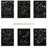 Gifi Lot de 6 feuilles à gratter thème licorne avec stylet en bois