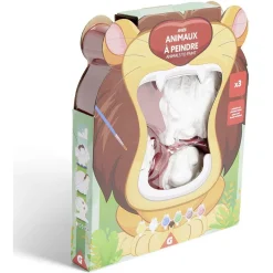 Gifi Lot de 3 figurines à peindre thème savane - Peinture et pinceau inclus