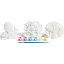 Gifi Lot de 3 figurines à peindre thème sirène - peinture et pinceau inclus