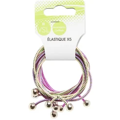 Sale Gifi Lot de 5 élastiques avec perles métalisées