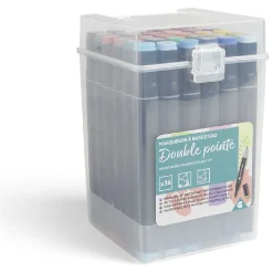 Lot de 36 marqueurs à base d'eau double pointe plastique noir + 3 ans*Gifi Clearance