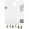 New Gifi Lot de 3 paires de boucles d'oreilles créoles avec pampille et perles