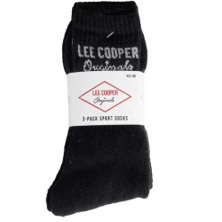 Best Gifi Lot de 3 paires de chaussettes Lee Cooper homme coton noir 43/46