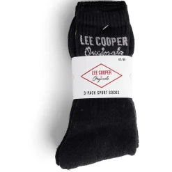 Best Gifi Lot de 3 paires de chaussettes Lee Cooper homme coton noir 43/46