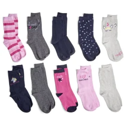 Hot Gifi Lot de 10 paires de chaussettes pour enfant polycoton