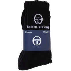 New Gifi Lot de 3 paires de chaussettes Sergio Tacchini coton noir