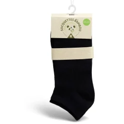 Gifi Lot de 2 paires de socquettes 41/45 en fibre de bambou noir