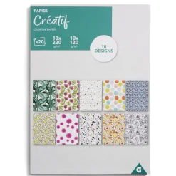 Gifi Lot de 20 papiers créatifs 10 designs - 4 modèles