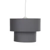 Gifi Luminaire à suspension filaire moderne en tissu gris
