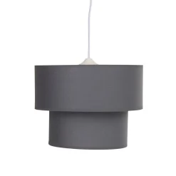 Gifi Luminaire à suspension filaire moderne en tissu gris