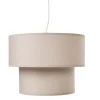 Gifi Luminaire à suspension filaire moderne en tissu taupe