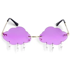 Gifi Lunettes fantaisie adulte nuage avec pendentif violet