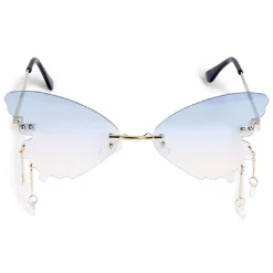 Sale Gifi Lunettes fantaisies adulte papillon bleu et rose avec pendentif