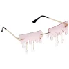 Best Gifi Lunettes fantaisies adulte rose design dégoulinant bijoux pendants