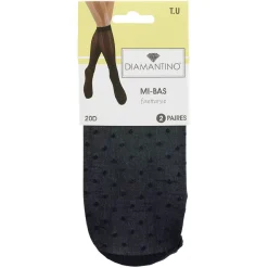 New Gifi Mi-bas fantaisie noir 20D x2