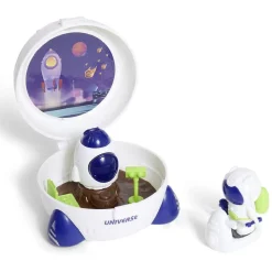 Discount Gifi Mini astronaute avec fusée bleu et blanc Ø8xH8cm