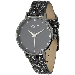 Discount Gifi Montre bracelet noir avec strass à cadran rond