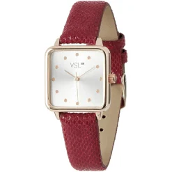 Hot Gifi Montre bracelet simili rouge à cadran carré