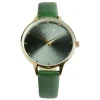 Discount Gifi Montre bracelet simili vert à cadran rond
