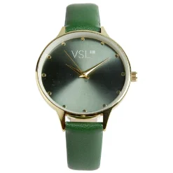 Discount Gifi Montre bracelet simili vert à cadran rond