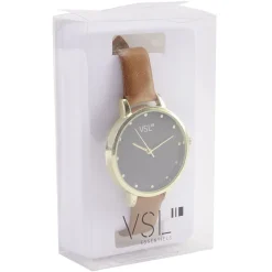 Online Gifi Montre à cadran doré bracelet camel