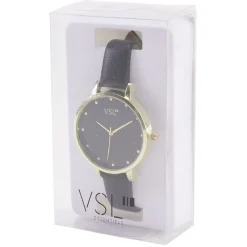 Outlet Gifi Montre à cadran doré bracelet noir
