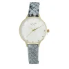 Gifi Montre femme bracelet pu motif écaille noir blanc doré