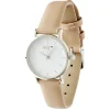 Sale Gifi Montre ronde argentée simili beige nude L22cm