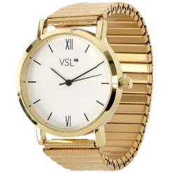 Hot Gifi Montre ronde bracelet bonklip dorée