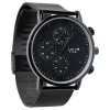 Hot Gifi Montre ronde bracelet milanais métal noir
