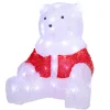 Gifi Ours lumineux assis blanc et rouge à poser 60 LED