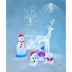 Gifi Ours lumineux assis blanc et rouge à poser 60 LED