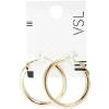 Clearance Gifi Paire de boucles d'oreilles créoles forme tube doré