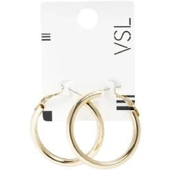 Clearance Gifi Paire de boucles d'oreilles créoles forme tube doré