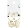 New Gifi Paire de boucles d'oreilles Créoles feuille palmier